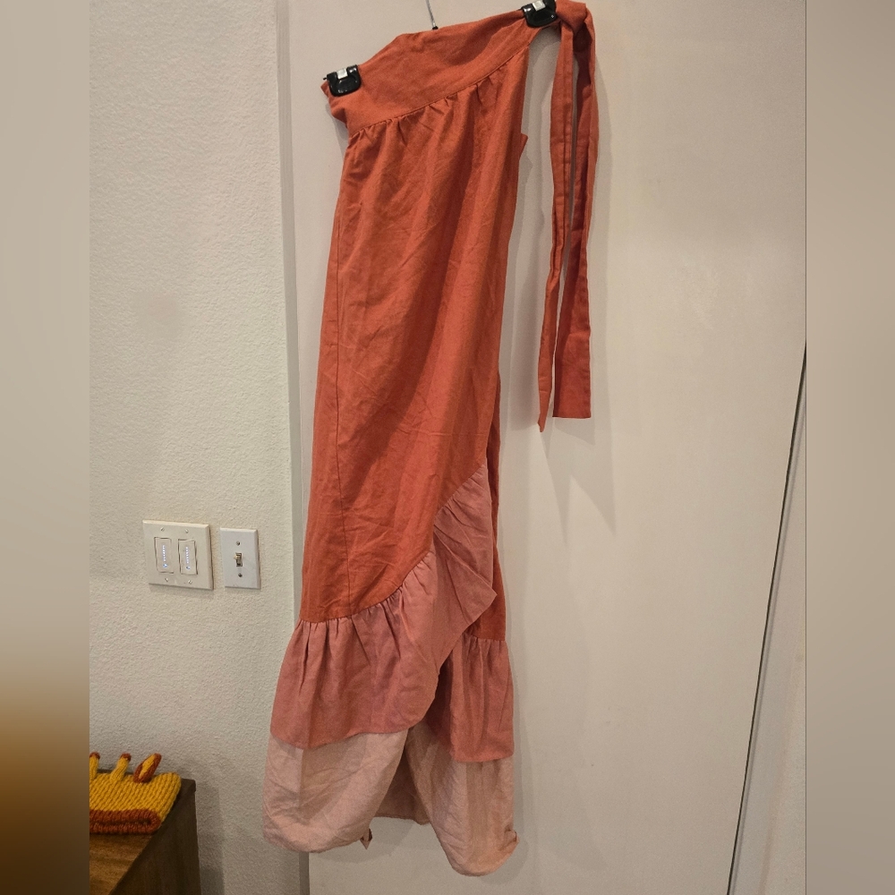 Elegant Coral and Peach San Paulo Wrap Skirt